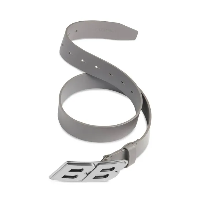 Men Belts Balenciaga Moto Logo Belt In Dark Grey