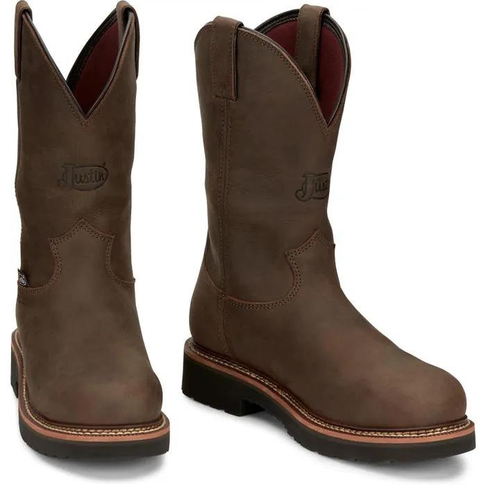 MEN Carbide 11034 Waterproof Steel Toe Hickory Justin Boots Work