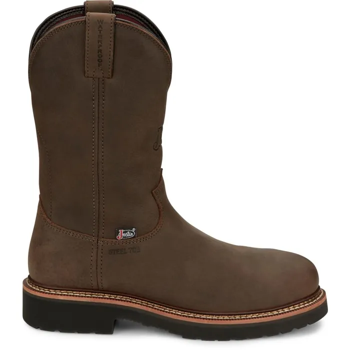 MEN Carbide 11034 Waterproof Steel Toe Hickory Justin Boots Work