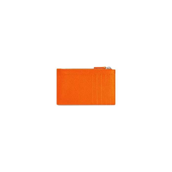Men Card Holders Balenciaga Cash Large Long Coin And Card Holder In Fluo Orange