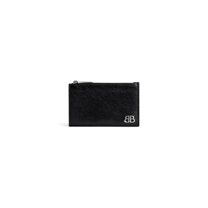 Men Card Holders Balenciaga Monaco Long Coin And Card Holder In Black