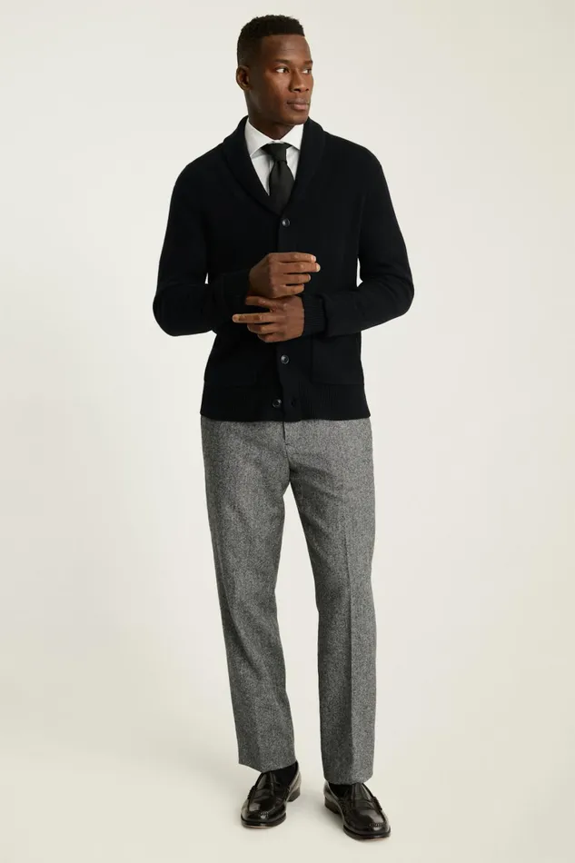 Men Cashmere Shawl Collar Cardigan Black Bonobos Cardigan Sweaters