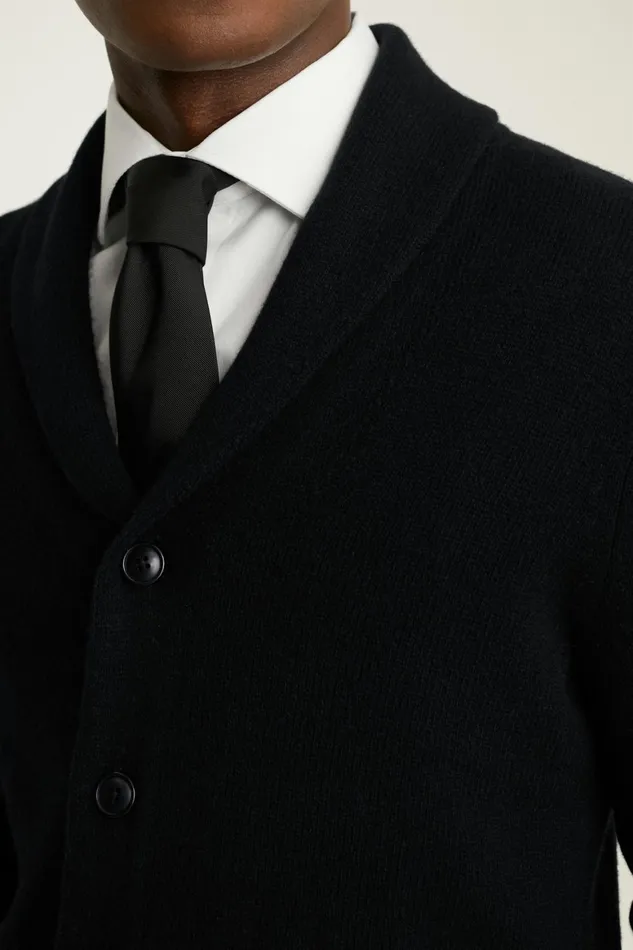 Men Cashmere Shawl Collar Cardigan Black Bonobos Cardigan Sweaters