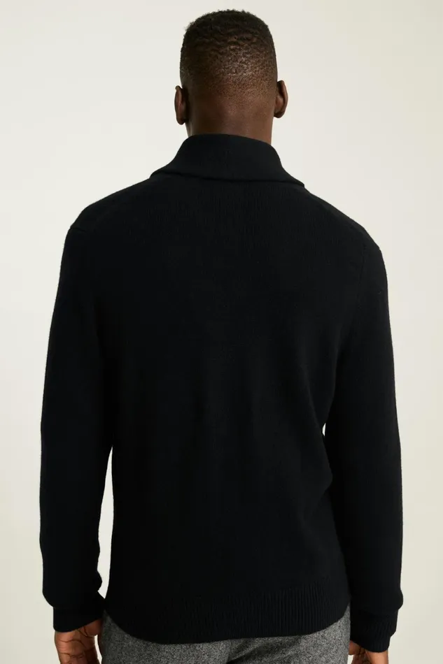 Men Cashmere Shawl Collar Cardigan Black Bonobos Cardigan Sweaters