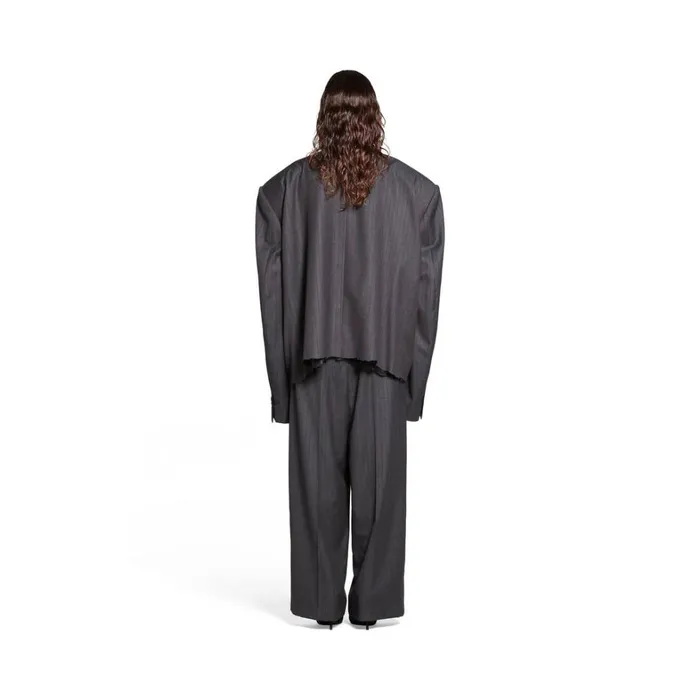 Men Coats and Jackets Balenciaga Cropped Blazer In Greyred