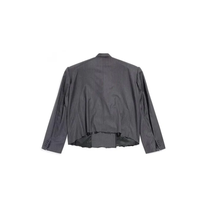 Men Coats and Jackets Balenciaga Cropped Blazer In Greyred