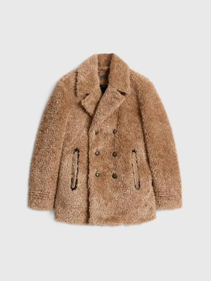 Men Coats And Jackets John Varvatos HARDEN PEACOAT Sand Heather