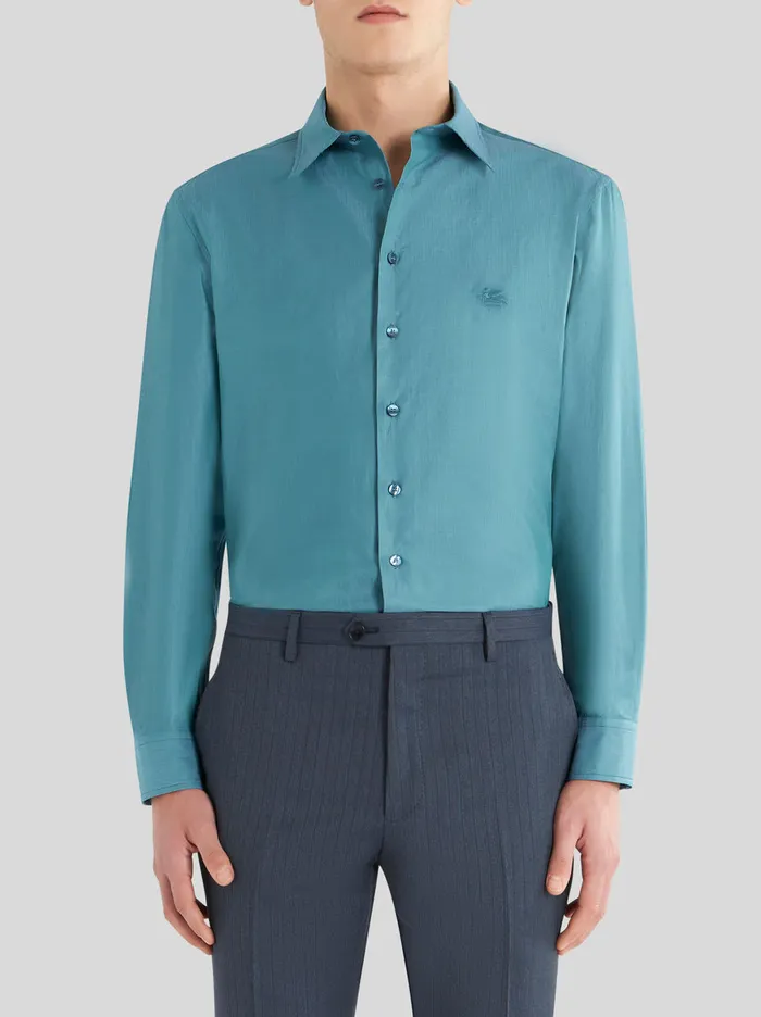 Men Cotton Shirt With Mini Logo Etro Shirts