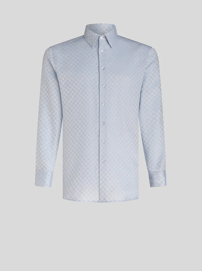 Men Cotton Shirt With Tie Print Etro Shirts