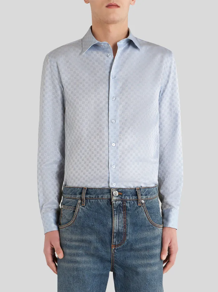 Men Cotton Shirt With Tie Print Etro Shirts