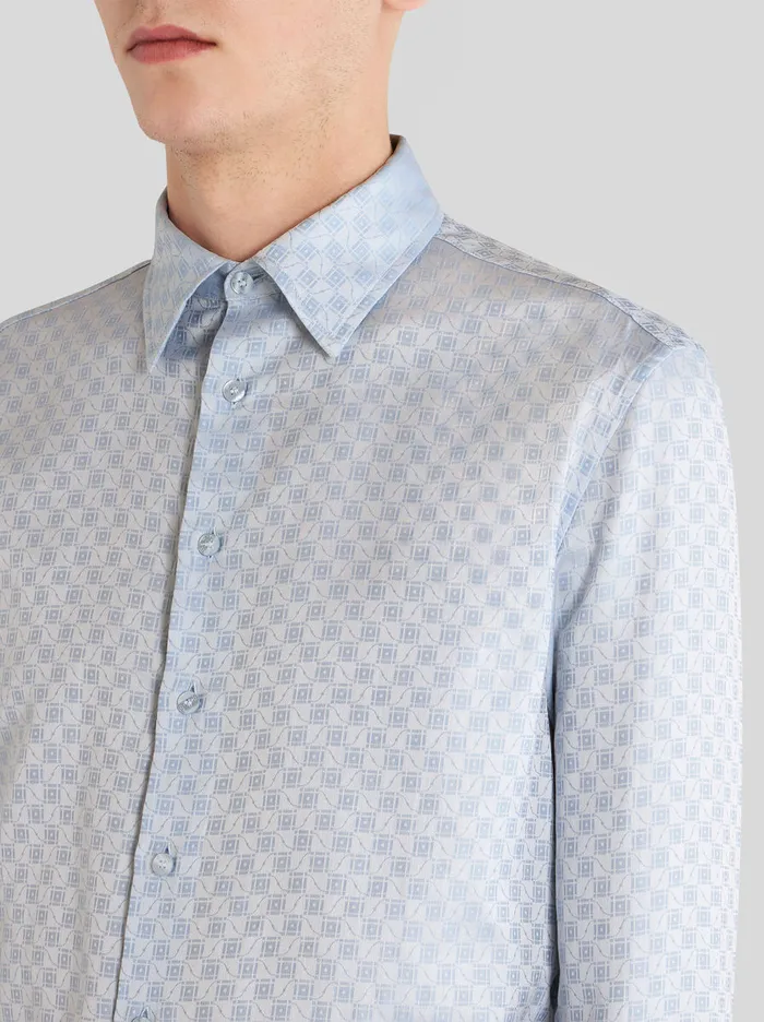 Men Cotton Shirt With Tie Print Etro Shirts