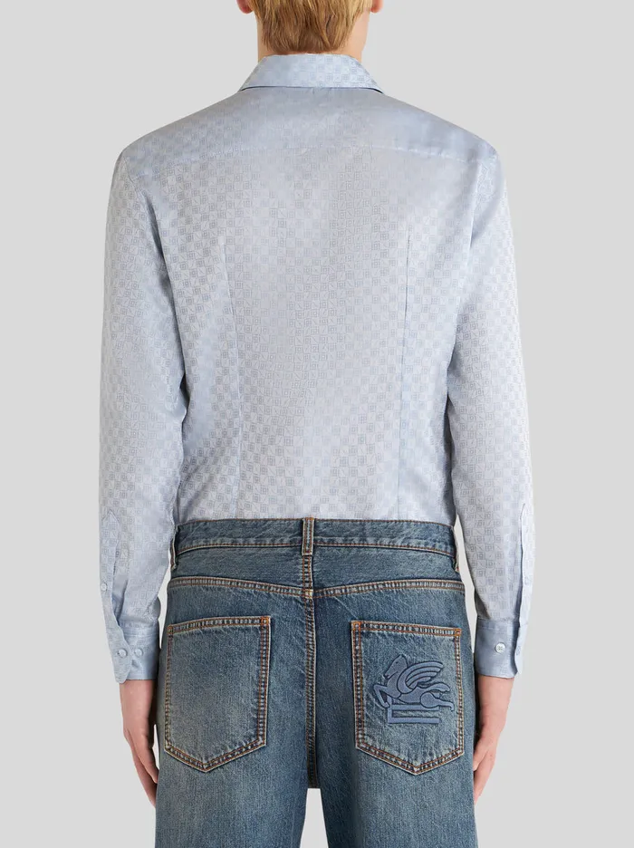 Men Cotton Shirt With Tie Print Etro Shirts