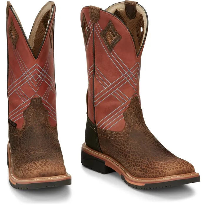 MEN Dalhart 12034 Waterproof Caramel Justin Boots Work