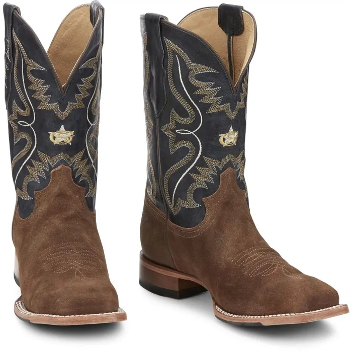 MEN Dillon 11034 Western Tan Suede Justin Boots Western