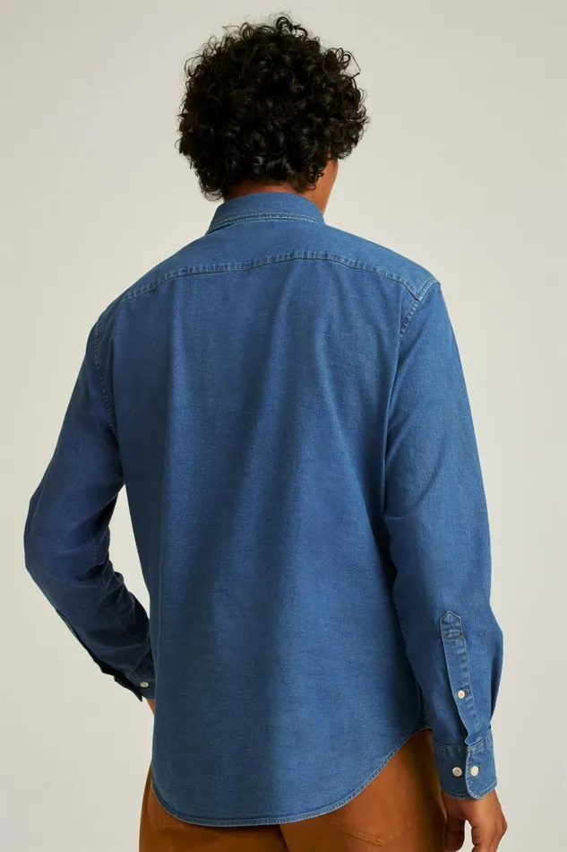 Men Everyday Denim Shirt Medium Blue Wash Bonobos Casual Shirts