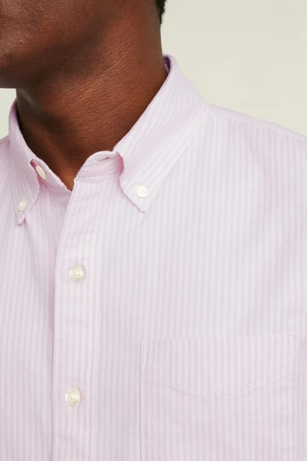 Men Everyday Oxford Shirt Pink Classic Stripe Bonobos Casual Shirts