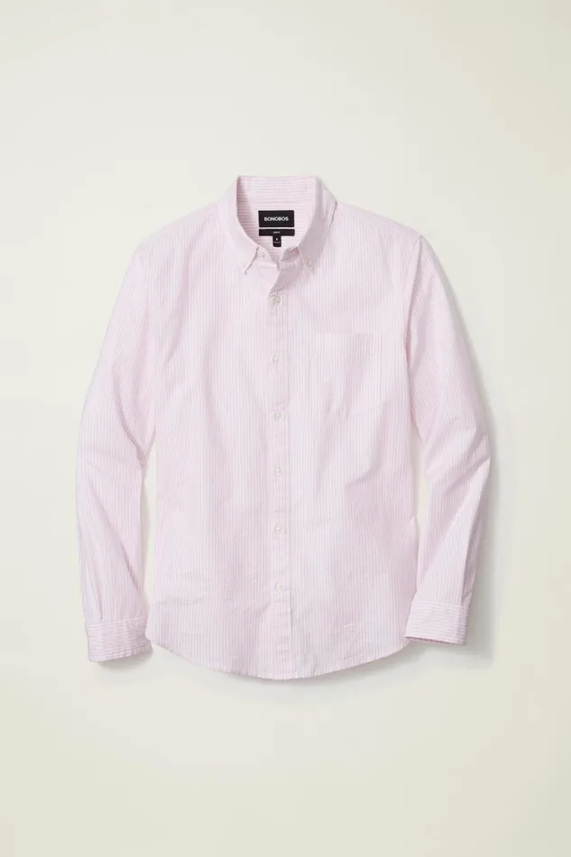 Men Everyday Oxford Shirt Pink Classic Stripe Bonobos Casual Shirts