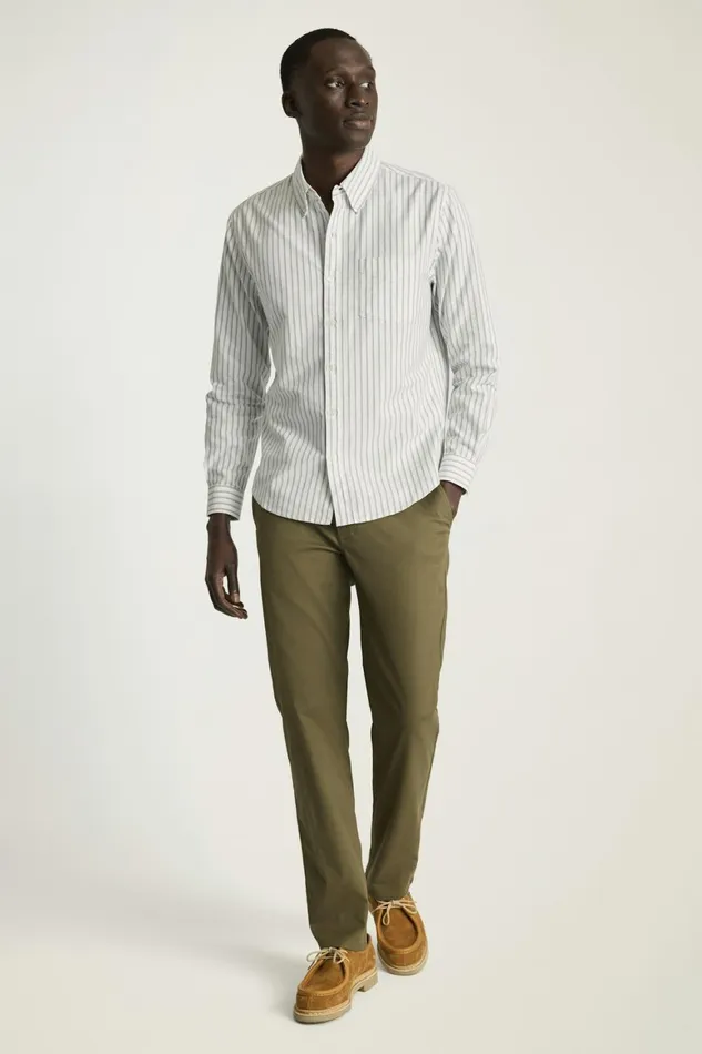 Men Everyday Oxford Shirt White Sage Stripe Bonobos Business Casual Shirts