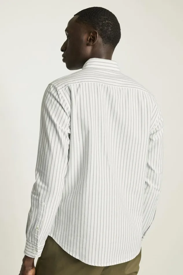 Men Everyday Oxford Shirt White Sage Stripe Bonobos Business Casual Shirts