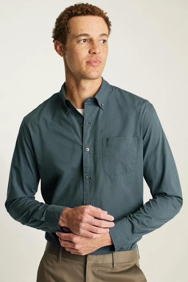 Men Everyday Shirt Blue Grey Melange Bonobos Casual Shirts