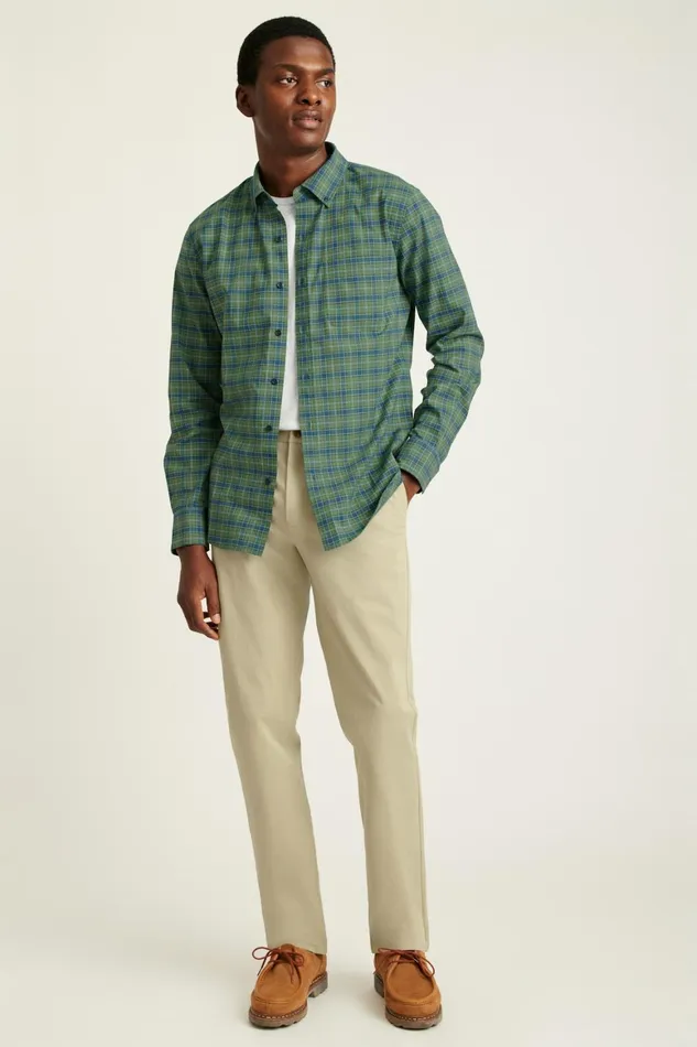 Men Everyday Shirt Forest Green Plaid Bonobos Casual Shirts