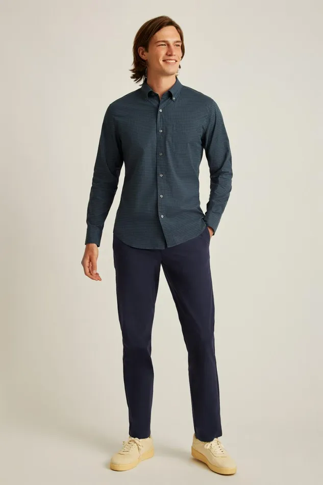 Men Everyday Shirt Navy Green Gingham Bonobos Casual Shirts