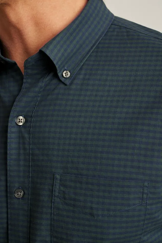 Men Everyday Shirt Navy Green Gingham Bonobos Casual Shirts