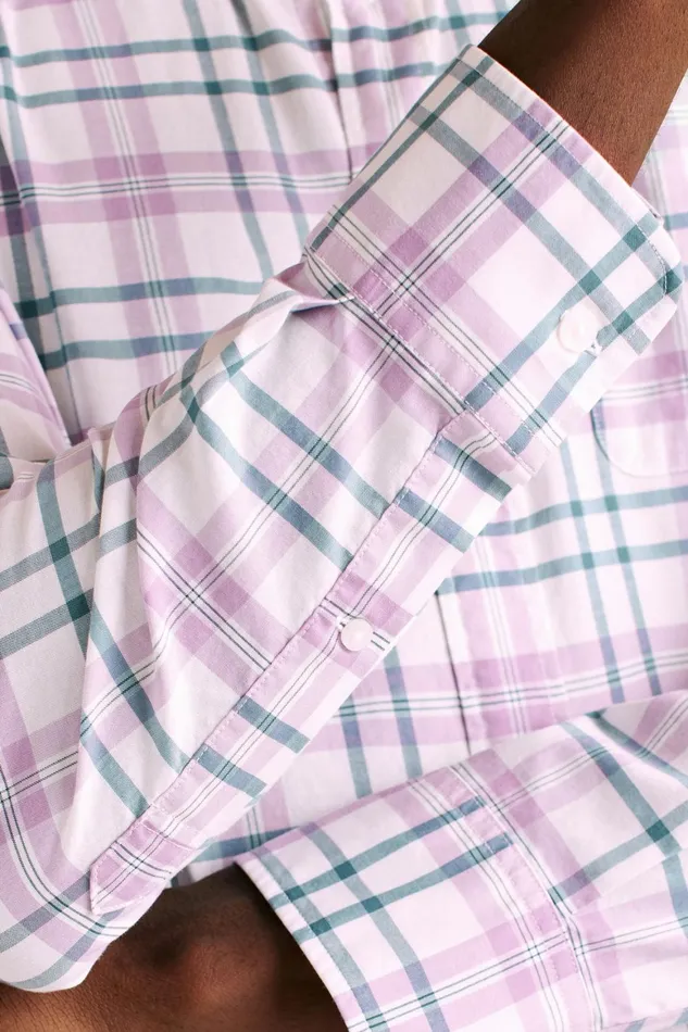 Men Everyday Shirt White Lilac Hutchinson Plaid Bonobos Casual Shirts