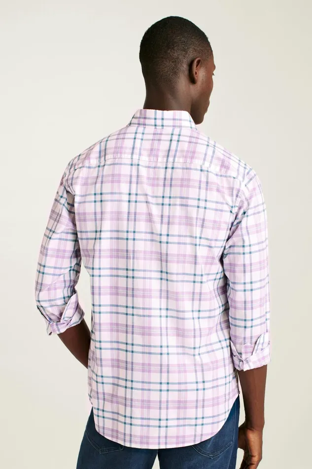 Men Everyday Shirt White Lilac Hutchinson Plaid Bonobos Casual Shirts