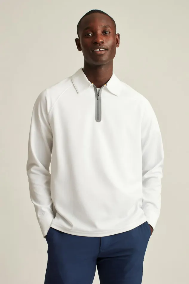Men Fall Ball Long Sleeve Golf Polo White Bonobos Golf Polos and Tops