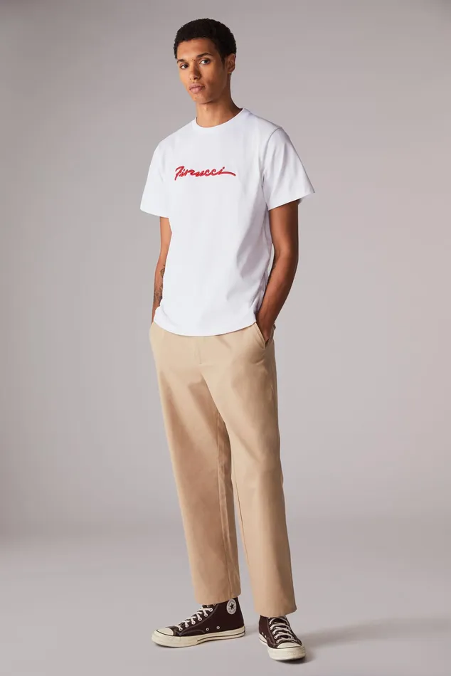 Men Fiorucci TShirts and Tops Squiggle Logo TShirt White
