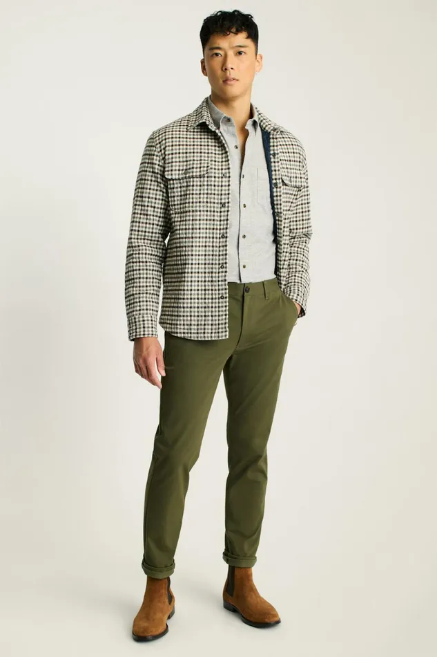Men Flannel Quilted Jacket Multicolor Gingham Bonobos Overshirts