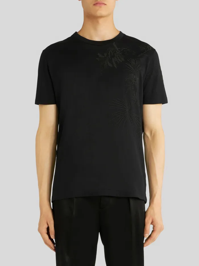 Men Floral Embroidery TShirt Etro TShirts