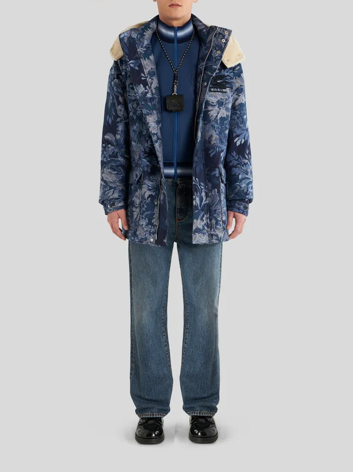 Men Floral Jacquard Padded Jacket Etro Coats And Outerwear
