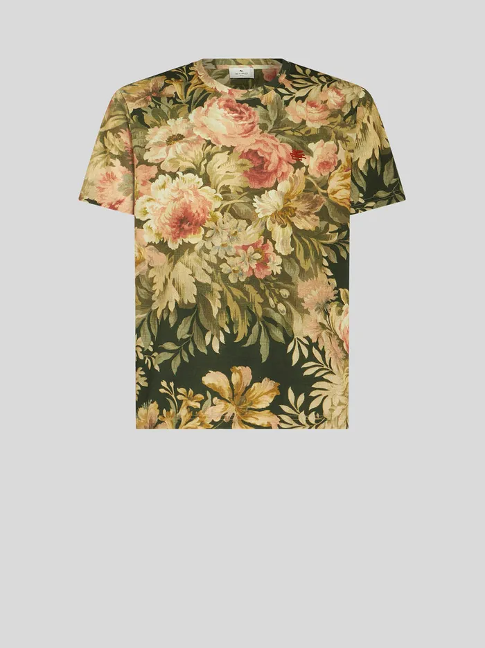 Men Floral Print TShirt Etro TShirts