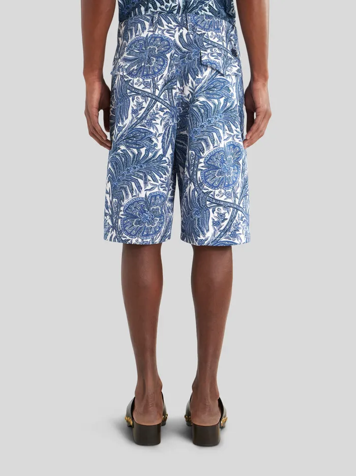 Men Foliage Pattern Bermudas Etro Trousers