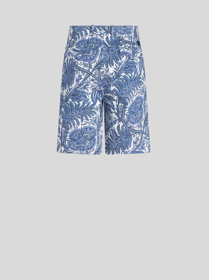 Men Foliage Pattern Bermudas Etro Trousers