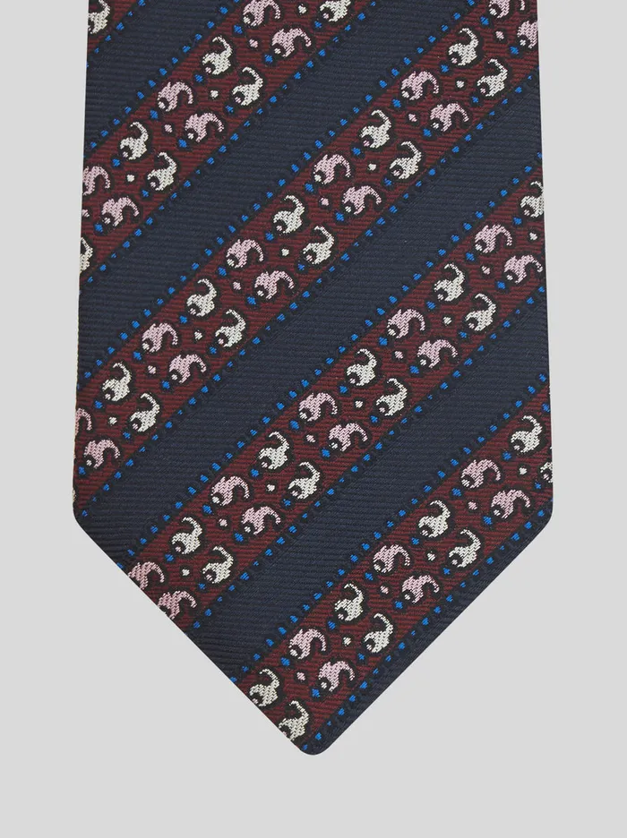 Men Geometric Pattern Regimental Tie Etro Ties And Pocket Squares