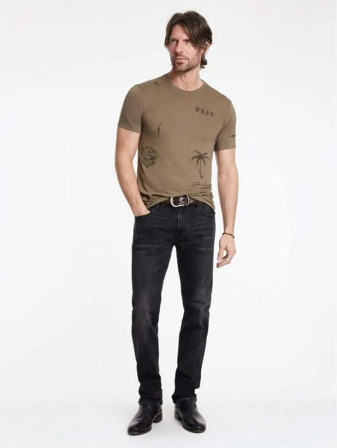 Men Graphic Tees John Varvatos ALLOVER TATTOO TEE Haze