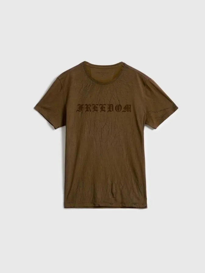 Men Graphic Tees John Varvatos CRACKED FREEDOM TEE Lt Brown