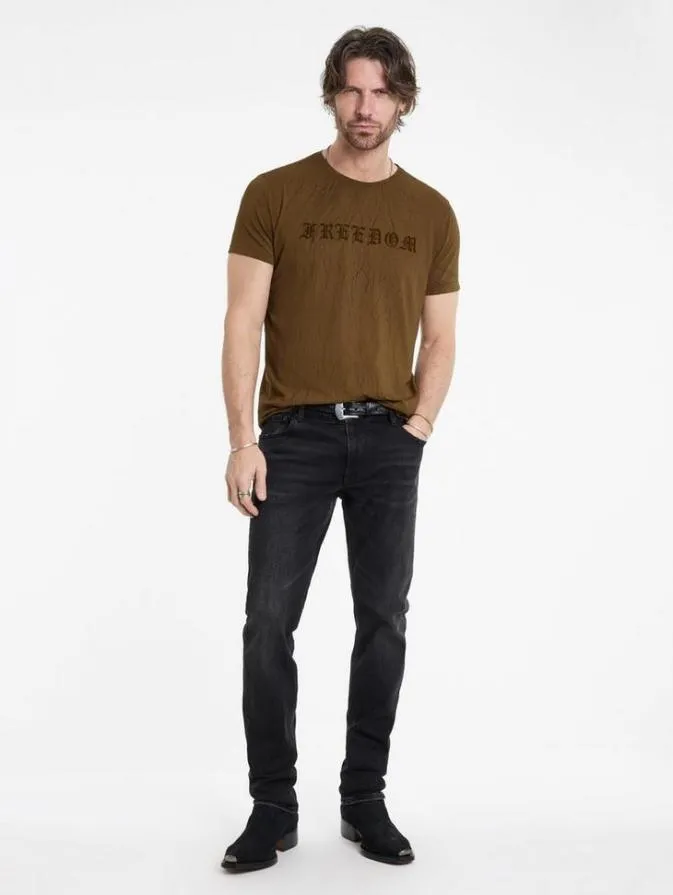Men Graphic Tees John Varvatos CRACKED FREEDOM TEE Lt Brown