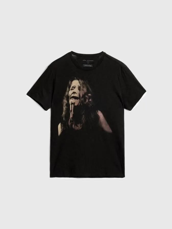 Men Graphic Tees John Varvatos JANIS JOPLIN TEE Black