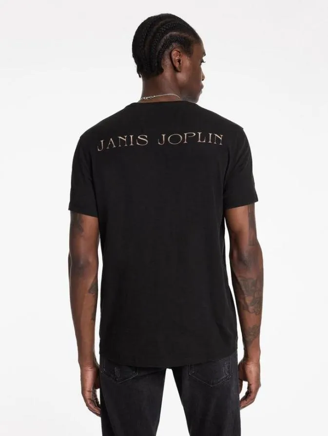 Men Graphic Tees John Varvatos JANIS JOPLIN TEE Black