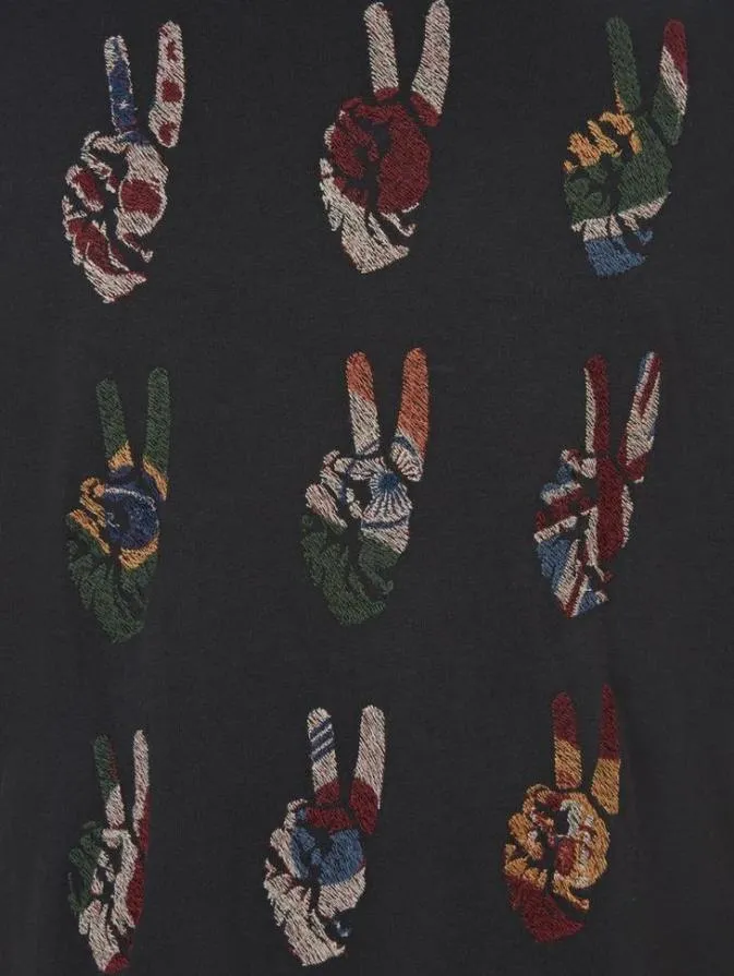 Men Graphic Tees John Varvatos MULTI PEACE HAND TEE Black