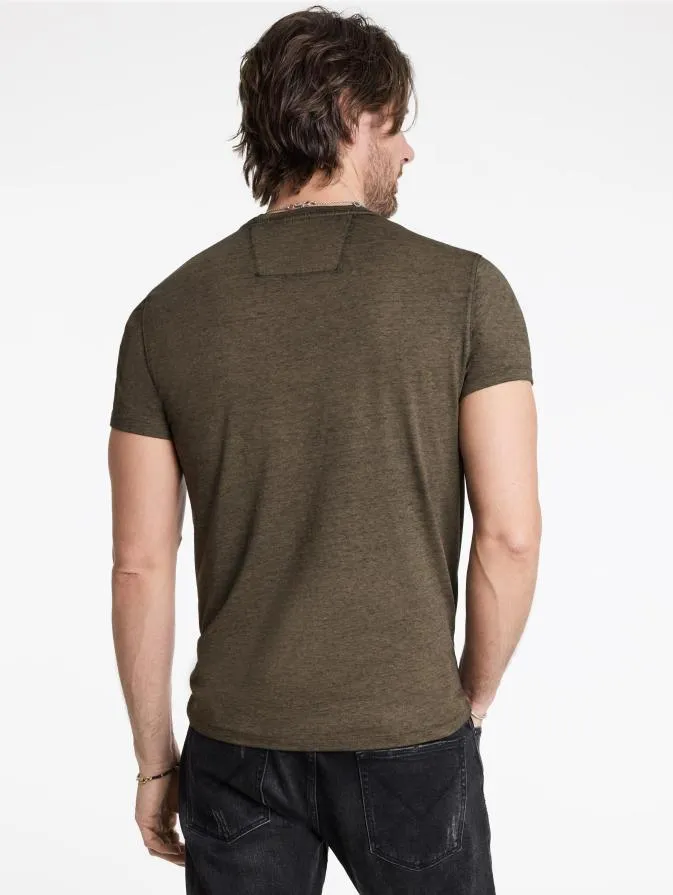Men Graphic Tees John Varvatos PEACE EMBROIDERY TEE Olive