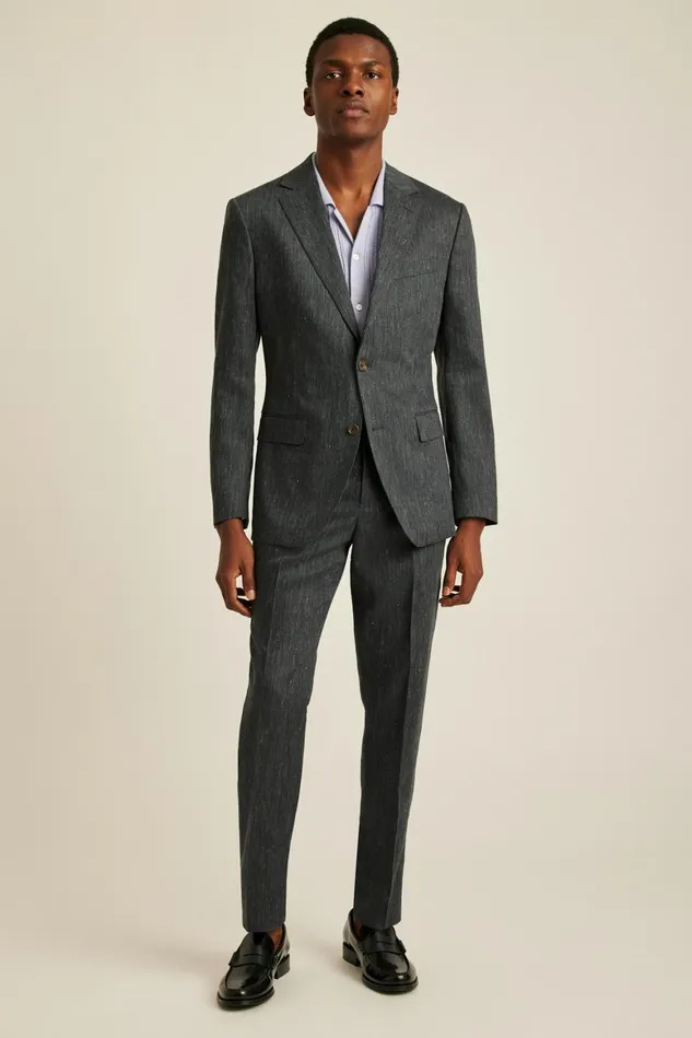Men Italian Stretch Linen Suit Charcoal Bonobos Suits