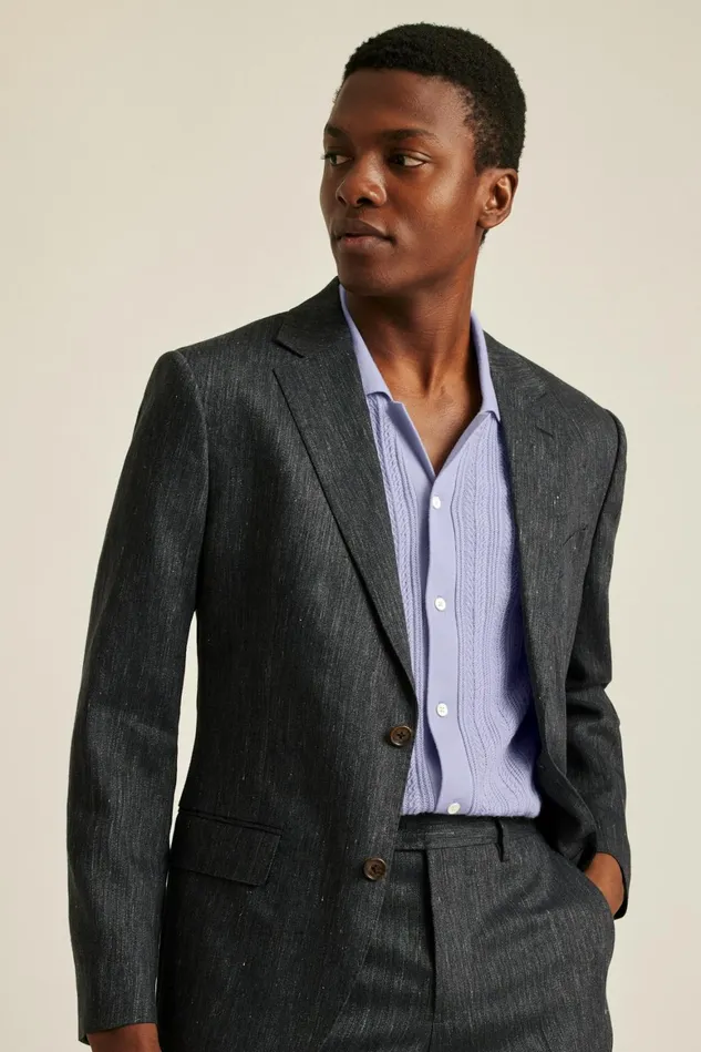 Men Italian Stretch Linen Suit Charcoal Bonobos Suits