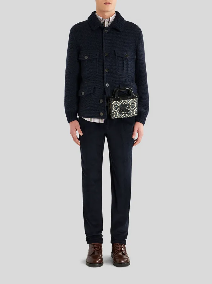 Men Jacket With Knitted Inserts Etro Coats And Outerwear