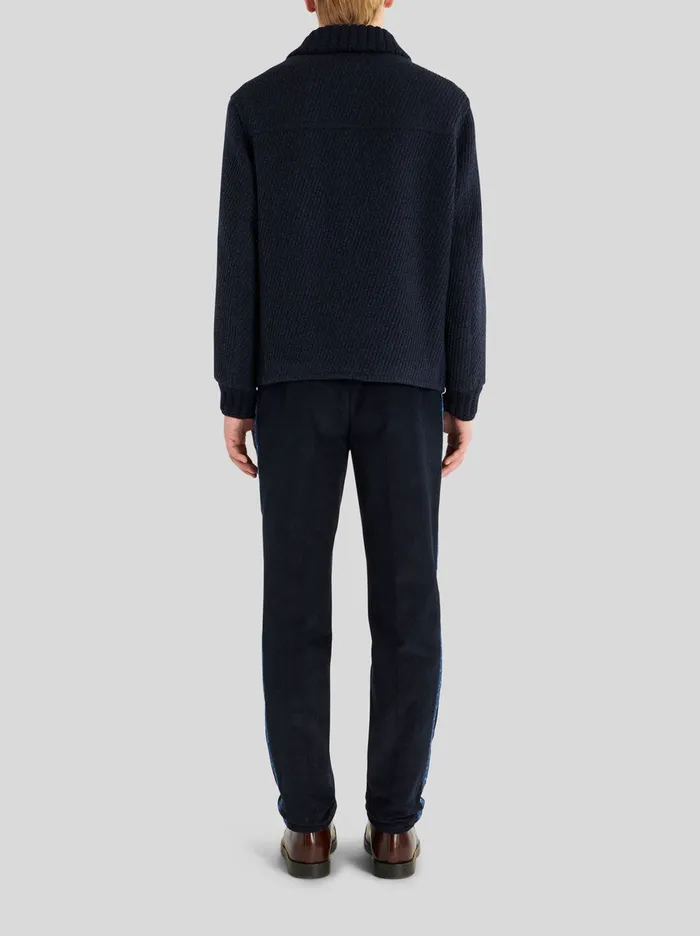 Men Jacket With Knitted Inserts Etro Coats And Outerwear