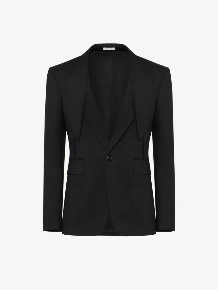 Men Jackets Alexander McQueen Reverse Lapel SingleBreasted Jacket Black